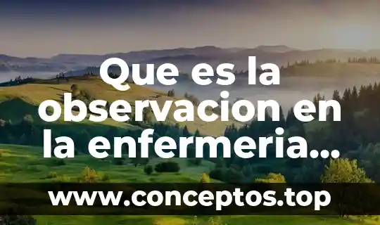 Que es la observacion en la enfermeria comunitaria