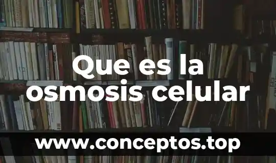 Que es la osmosis celular