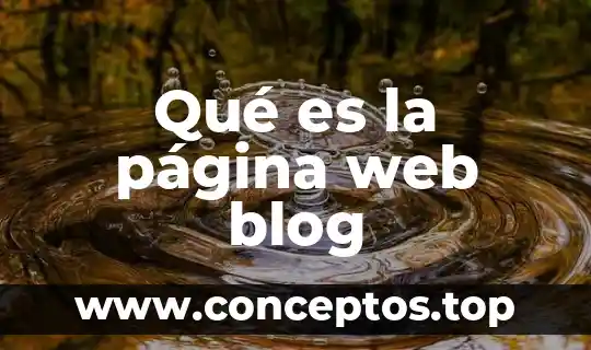 Qué es la página web blog