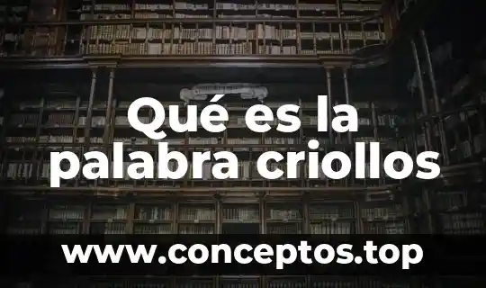 Que es significa la palabra negocio 6 Qué es la palabra criollos