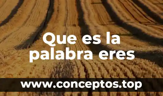 Que es la palabra eres