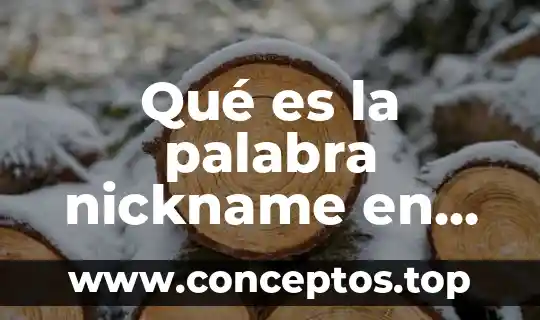 Qué es la palabra como signo 6 Qué es la palabra nickname en español