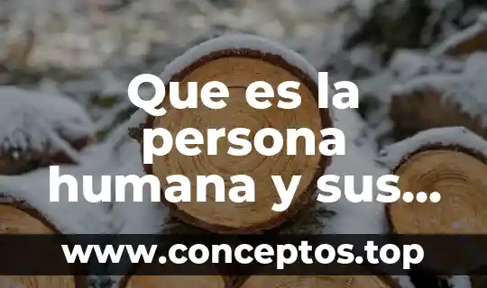 Que es la persona humana y sus derechos