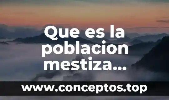 Que es la poblacion mestiza definicion