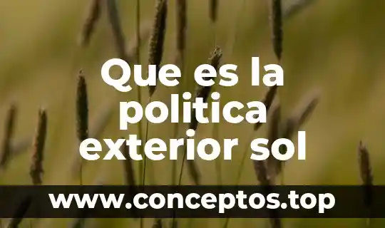 Que es la politica exterior sol