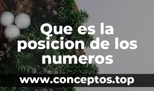 Que es la posicion de los numeros