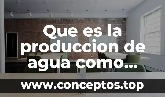Que es la produccion de agua como actividad economica