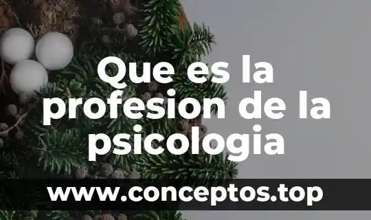 Que es la profesion de la psicologia