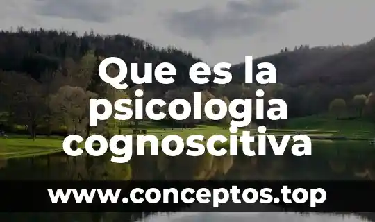 Que es la psicologia cognoscitiva