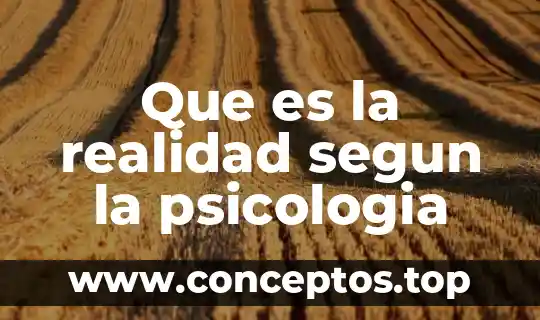 Que es la realidad segun la psicologia