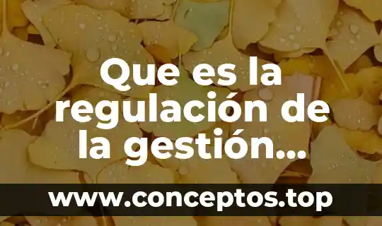 Que es la regulación de la gestión ambiental