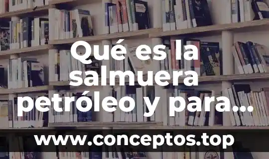Qué es la salmuera petróleo y para qué sirven