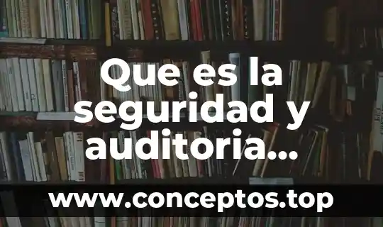 Que es la seguridad y auditoria informatica