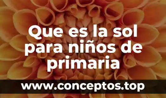 Que es la sol para niños de primaria