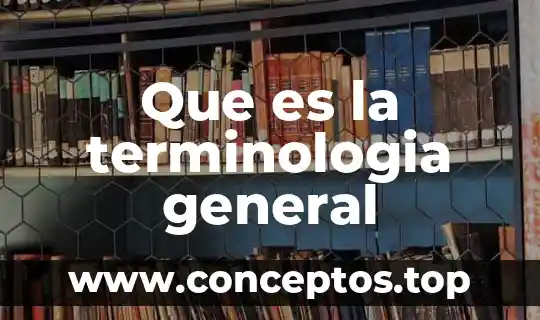 Que es la terminologia general