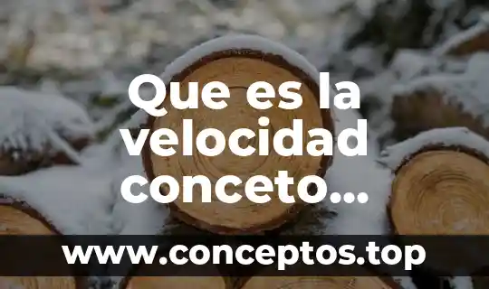 Que es la velocidad conceto cientificos