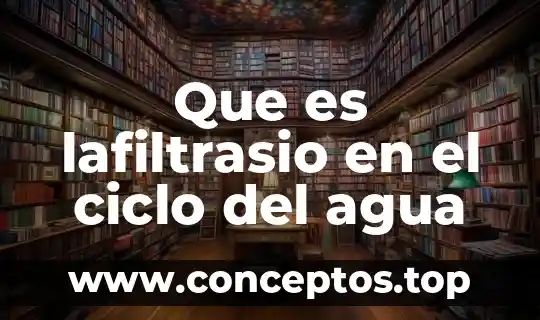 Que es lafiltrasio en el ciclo del agua
