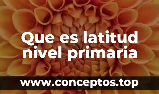 Que es latitud nivel primaria