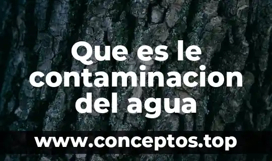 Que es le contaminacion del agua