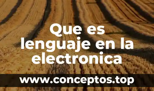 Que es lenguaje en la electronica