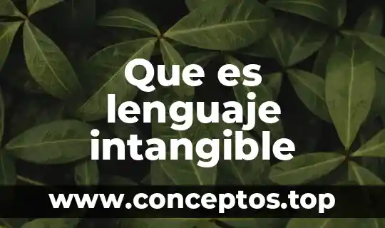 Que es lenguaje intangible