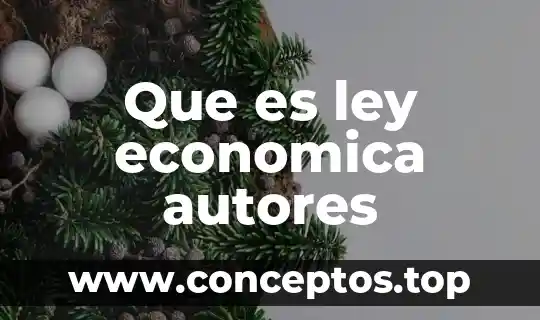 Que es ley economica autores