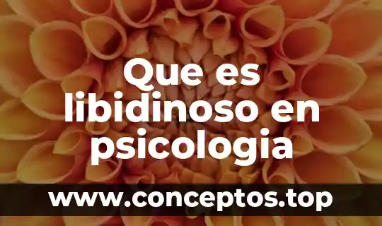 Que es libidinoso en psicologia