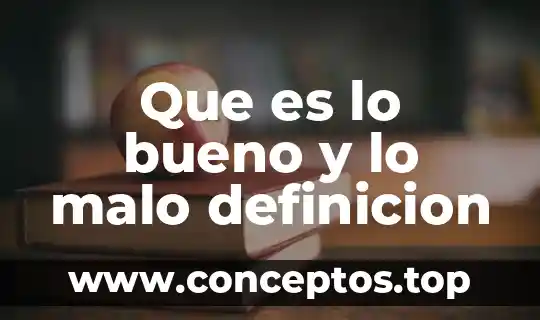 Que es lo bueno y lo malo definicion
