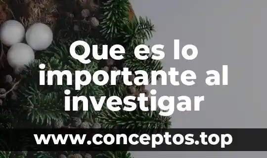 Que es lo importante al investigar