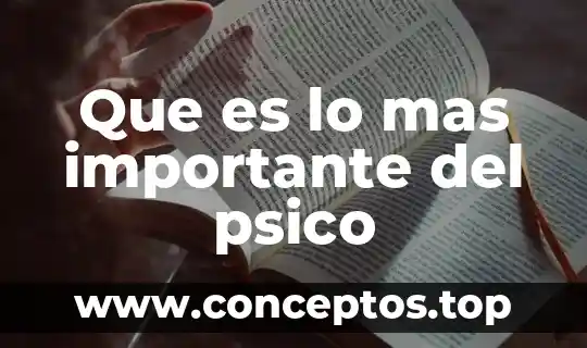 Que es lo mas importante del psico