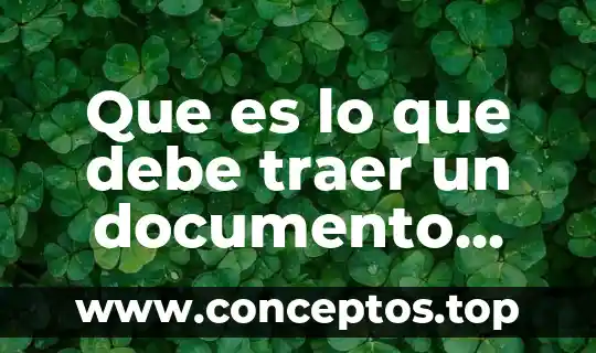 Que es lo que debe traer un documento importante