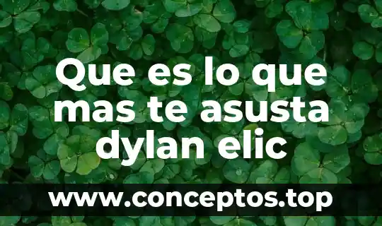 Que es lo que mas te asusta dylan elic