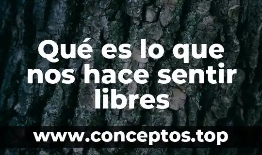 Qué es lo que nos hace sentir libres