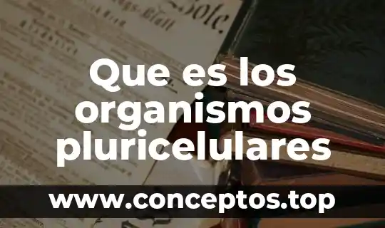 Que es los organismos pluricelulares