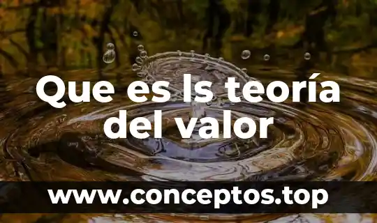 Que es ls teoría del valor