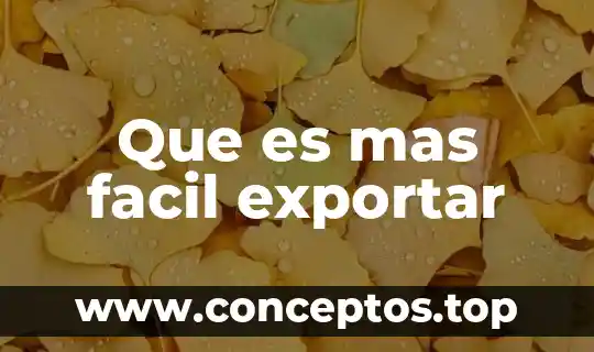 Que es mas facil exportar