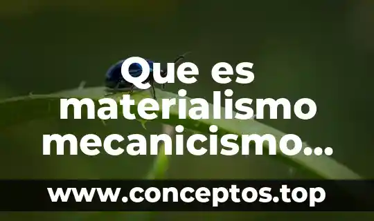 Que es materialismo mecanicismo en biologia