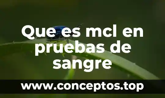 Que es mcl en pruebas de sangre