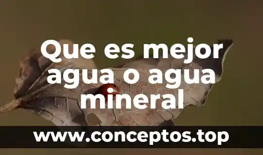 Que es mejor agua o agua mineral