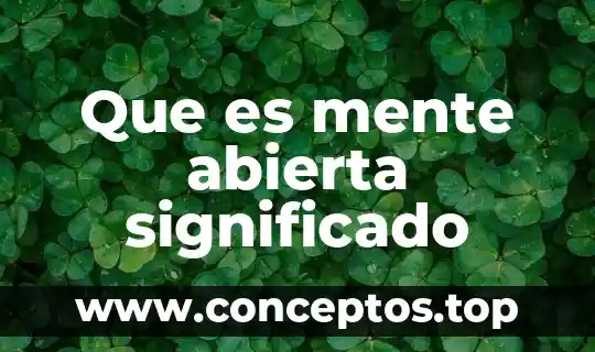Que es mente abierta significado