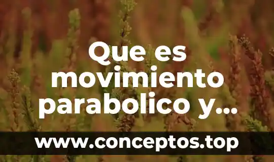 Que es movimiento parabolico y cuales son sus caracteristicas