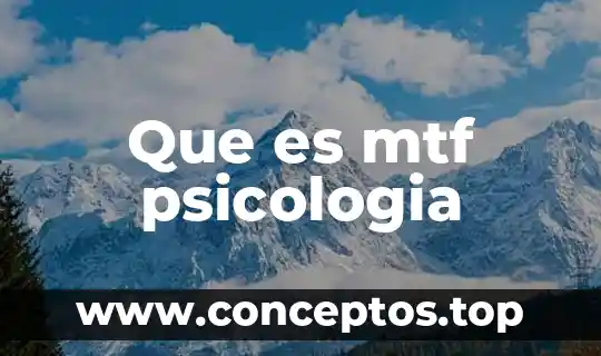 Que es mtf psicologia