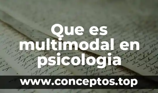 Que es multimodal en psicologia