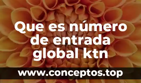 Que es número de entrada global ktn