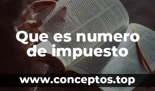 Que es numero de impuesto