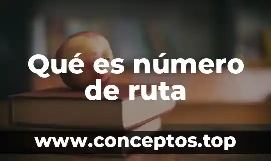 Qué es número de ruta