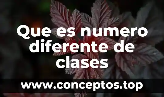 Que es numero diferente de clases