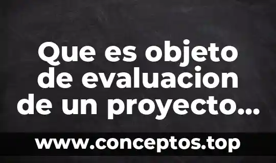 Que es objeto de evaluacion de un proyecto social