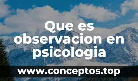Que es observacion en psicologia