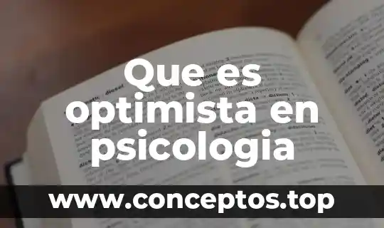 Que es optimista en psicologia